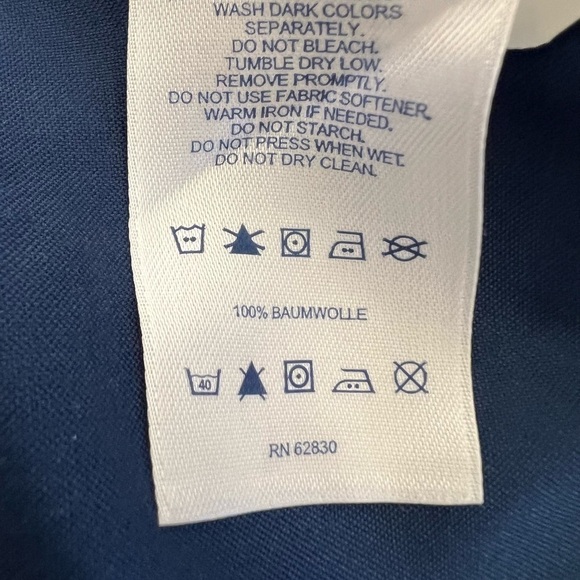 Lands' End Womens Navy Blue Solid Color Shirt in Size 6 - Picture 7 of 7